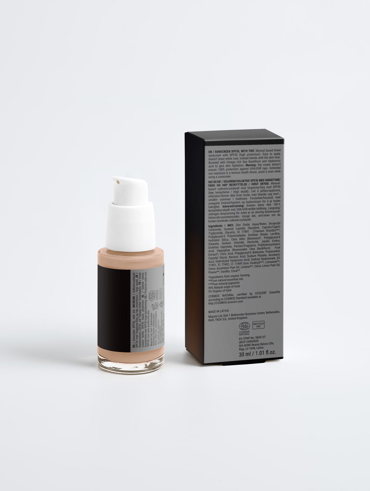 Sunscreen SPF30, with tint